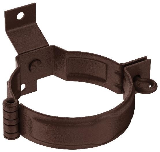 Водосток Aquasistem, Система 150/100 - Декоративный хомут трубы под дерево с комплектом крепления RAL 8017 Коричневый matt купить в Воронеже