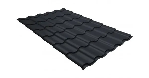 Металлочерепица кредо GL 0,5 GreenСoat Pural Matt RR 23 темно-серый (RAL 7024 мокрый асфальт) купить в Воронеже