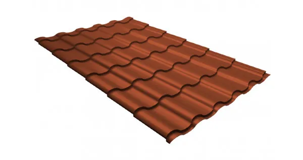 Металлочерепица кредо GL 0,5 GreenСoat Pural Matt RR 750 кирпично-красный (RAL 8004 терракота) купить в Воронеже