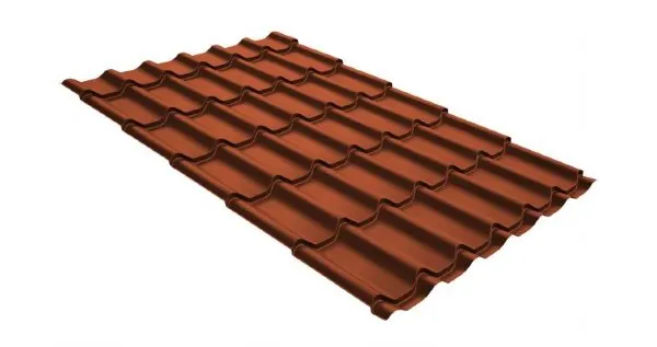 Металлочерепица классик GL 0,5 GreenCoat Pural RR 750 кирпично-красный (RAL 8004 терракота) купить в Воронеже