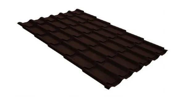 Металлочерепица классик GL 0,5 GreenCoat Pural RR 887 шоколадно-коричневый (RAL 8017 шоколад) купить в Воронеже