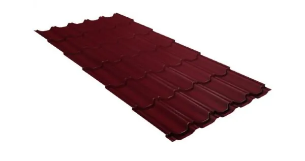 Металлочерепица квинта плюс GL 0,5 Satin RAL 3005 красное вино купить в Воронеже