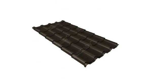 Металлочерепица камея GL 0,5 GreenCoat Pural matt RR 32 темно-коричневый (RAL 8019 серо-коричневый) купить в Воронеже