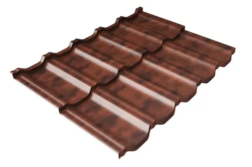 Металлочерепица модульная Квинта Uno Grand Line c 3D резом 0,45 Safari Twincolor Brown купить в Воронеже
