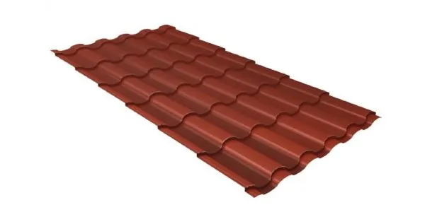 Металлочерепица кредо GL 0,5 Velur20 RAL 8004 терракота купить в Воронеже