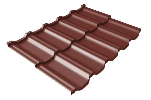 Металлочерепица модульная Квинта Uno Grand Line c 3D резом 0,5 Satin RAL 3009 оксидно-красный купить в Воронеже