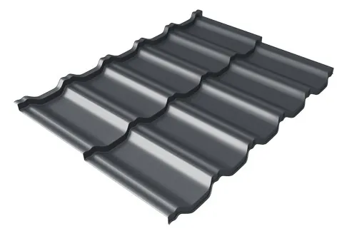 Металлочерепица модульная Квинта Uno Grand Line c 3D резом 0,45 PE RAL 7024 мокрый асфальт купить в Воронеже