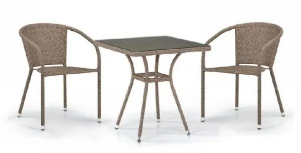 Комплект плетеной мебели AFINA из иск. ротанга T282BNT/Y137C-W56 Light Brown 2Pcs купить в Воронеже