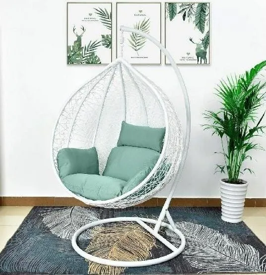 Кресло Подвесное из искусственного ротанга AFM-168A-XL White/Green купить в Воронеже