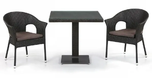 Комплект плетеной мебели AFINA из иск. ротанга T605SWT/Y79A-W53 Brown 2Pcs купить в Воронеже
