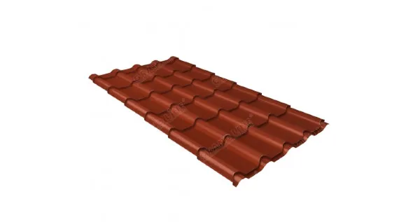 Металлочерепица камея 0,5 Satin RAL 8004 терракота купить в Воронеже