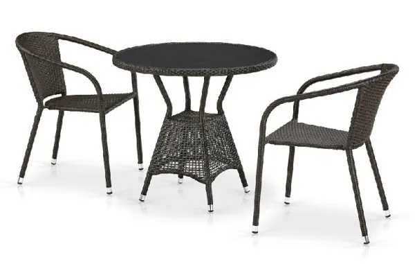 Комплект плетеной мебели AFINA из иск. ротанга T707ANS/Y137C-W53 Brown 2Pcs купить в Воронеже