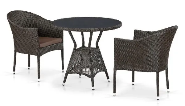 Комплект плетеной мебели AFINA из иск. ротанга T707ANS/Y350-W53 Brown 2Pcs купить в Воронеже