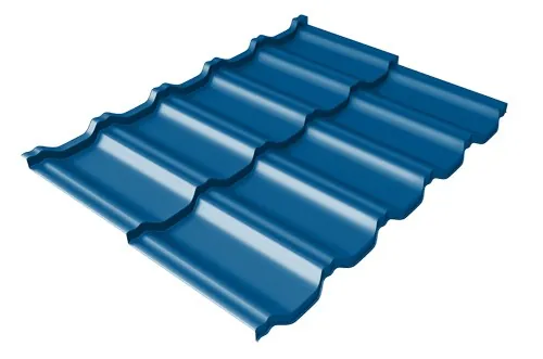 Металлочерепица модульная Квинта Uno Grand Line c 3D резом 0,5 Satin RAL 5005 сигнальный синий купить в Воронеже