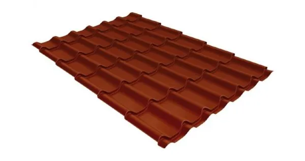 Металлочерепица классик GL 0,5 Velur20 RAL 8004 терракота купить в Воронеже
