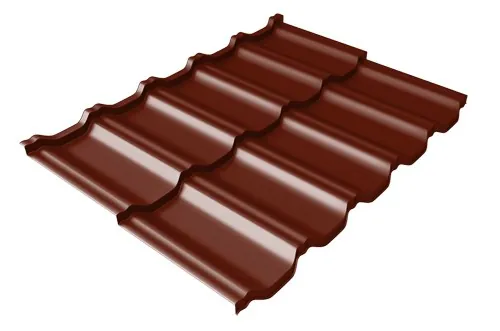 Металлочерепица модульная Квинта Uno Grand Line c 3D резом 0,5 Satin RAL 3005 красное вино купить в Воронеже