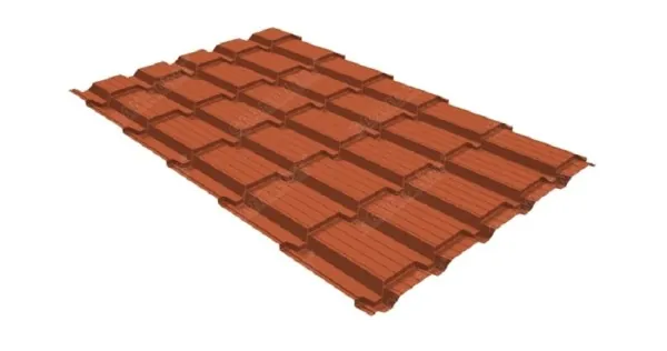 Металлочерепица GL квадро профи 0,5 Satin RAL 8004 терракота купить в Воронеже