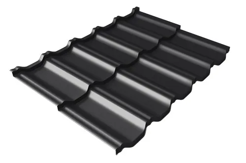 Металлочерепица модульная Квинта Uno Grand Line c 3D резом 0,5 Velur RAL 9005 черный купить в Воронеже
