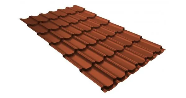 Металлочерепица квинта плюс 0,5 GreenCoat Pural RR 750 кирпично-красный (RAL 8004 терракота) купить в Воронеже