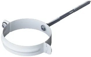 Водосток Альта-Профиль Метал – Хомут трубы металлический (белый) купить в Воронеже