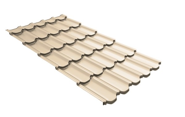 Металлочерепица квинта плюс с 3D резом 0,45 PE RAL 1015 светлая слоновая кость купить в Воронеже