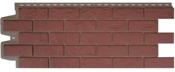 Фасадная панель Grand Line Состаренный кирпич Элит корица (махагон), ШОВ темно-бежевый купить в Воронеже