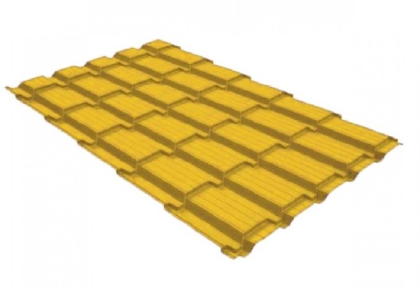 Металлочерепица GL квадро профи 0,45 PE RAL 1018 купить в Воронеже