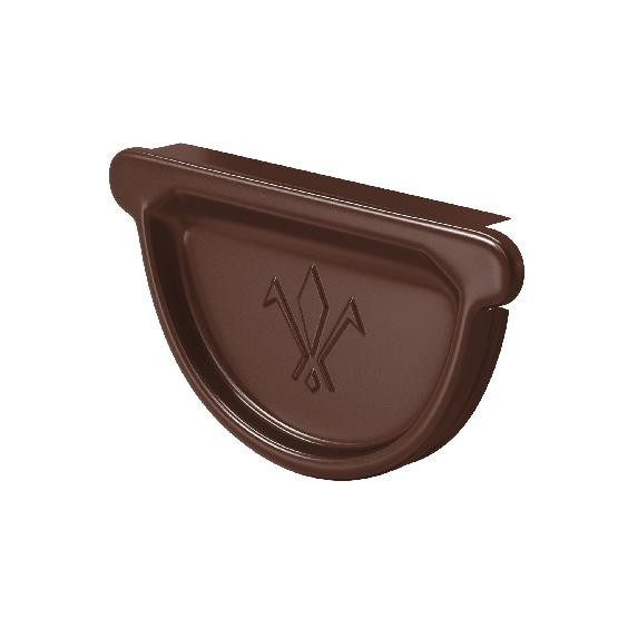 Водосток Aquasistem, система 125x90 - Заглушка универсальная с резиновым уплотнителем RAL 8017 Коричневый купить в Воронеже