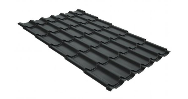 Металлочерепица классик GL 0,5 GreenCoat Pural RR 23 темно-серый (RAL 7024 мокрый асфальт) купить в Воронеже