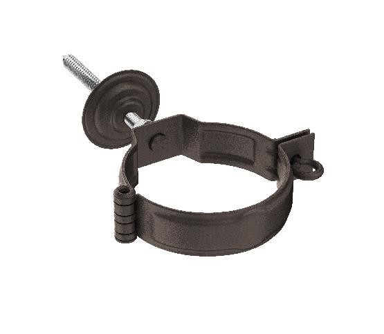 Водосток Aquasistem, Система 150/100 - Декоративный хомут трубы под метиз с комплектом крепления RR 32 Тёмно-коричневый matt купить в Воронеже