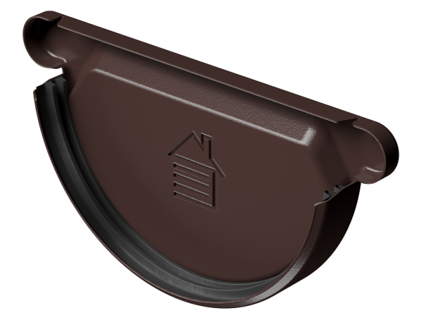 Заглушка желоба D125 Döcke STAL PREMIUM Шоколад, (RAL 8019) купить в Воронеже