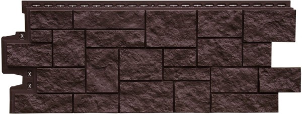Фасадная панель Grand Line Дикий камень Стандарт Шоколадный (коричневый) купить в Воронеже