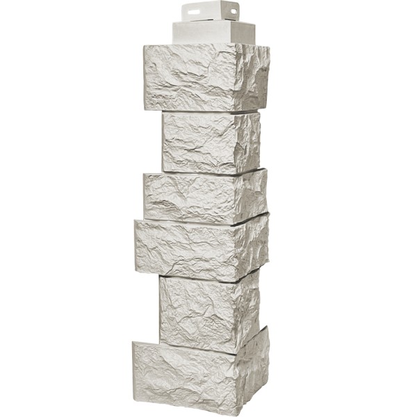 Цокольный сайдинг FineBer – Серия “Дикий камень”, Угол наружный, Жемчуг купить в Воронеже