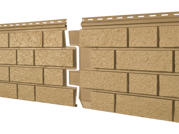 Фасадная панель Ю-пласт Стоун Хаус S-Lock Клинкер горчичный купить в Воронеже