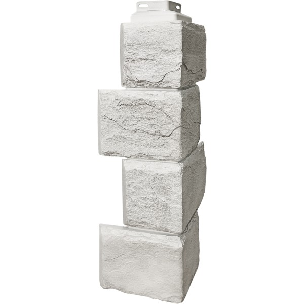 Цокольный сайдинг FineBer – Серия “Камень природный”, Угол наружный Жемчужный купить в Воронеже