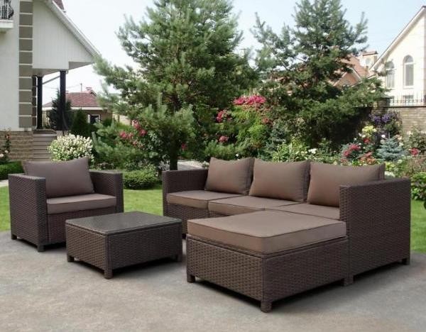 Комплект мебели AFINA плетеной из иск. ротанга YR821A Brown/Beige купить в Воронеже