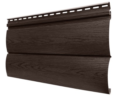 Виниловый сайдинг tecos, серия lux - оцилиндрованный брус двойной, - бразильская вишня