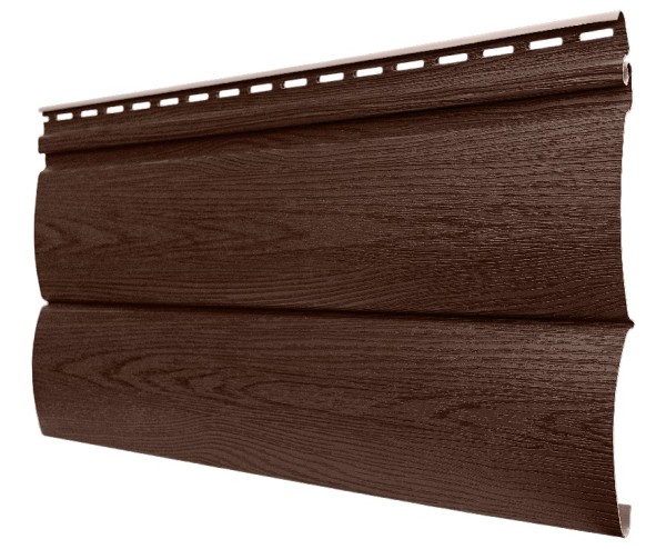 Виниловый сайдинг tecos, серия lux - оцилиндрованный брус двойной, - итальяский орех купить в Воронеже