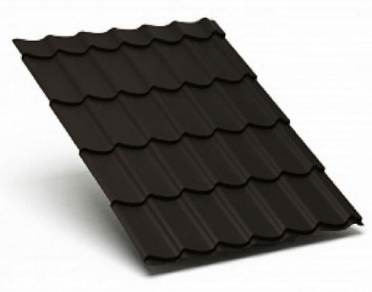 Металлочерепица Металл Профиль матовый полиэстр Valori 0,5 сталь RR 32 темно-коричневый купить в Воронеже