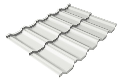 Металлочерепица модульная Квинта Uno Grand Line c 3D резом 0,5 Satin RAL 9003 сигнальный белый купить в Воронеже