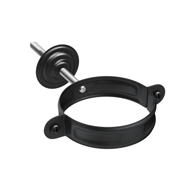 Водосток Aquasistem, система 125x90 - Комплект крепления трубы RAL 9005 Чёрный купить в Воронеже