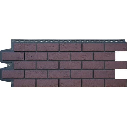 Фасадная панель Grand Line Состаренный кирпич Элит каштан, ШОВ черный купить в Воронеже