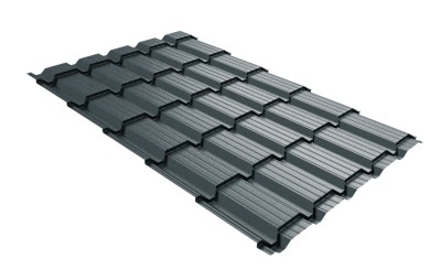 Металлочерепица GL квадро профи 0,5 Velur RAL 7016 антрацитово-серый