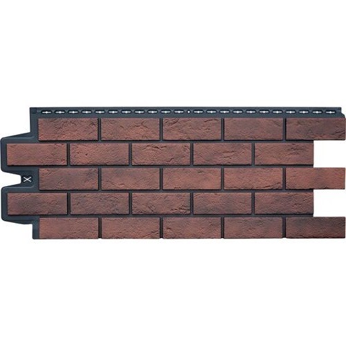 Фасадная панель Grand Line Состаренный кирпич Элит кофе (жжёный), ШОВ черный купить в Воронеже