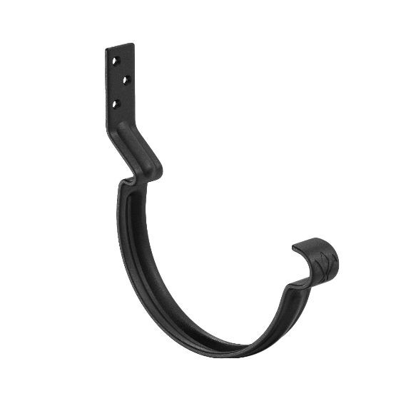 Водосток Aquasistem, система 125x90 - Крюк крепления желоба короткий RAL 9005 Чёрный купить в Воронеже