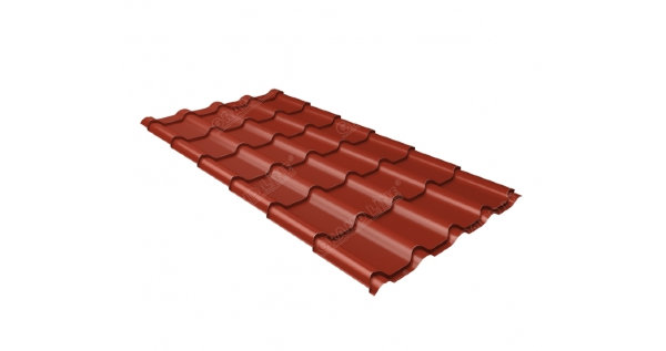 Металлочерепица камея 0,5 Satin RAL 3009 оксидно-красный купить в Воронеже