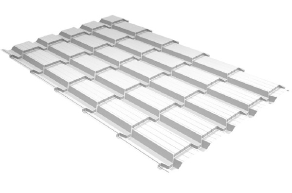 Металлочерепица GL квадро профи 0,5 Satin RAL 9003 сигнальный белый купить в Воронеже