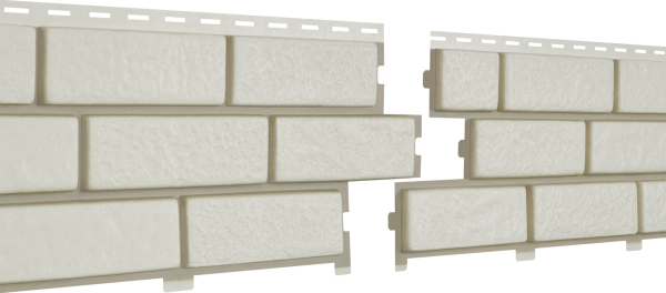 Фасадная панель Ю-Пласт Стоун Хаус Кирпич с декорированным швом Белый купить в Воронеже