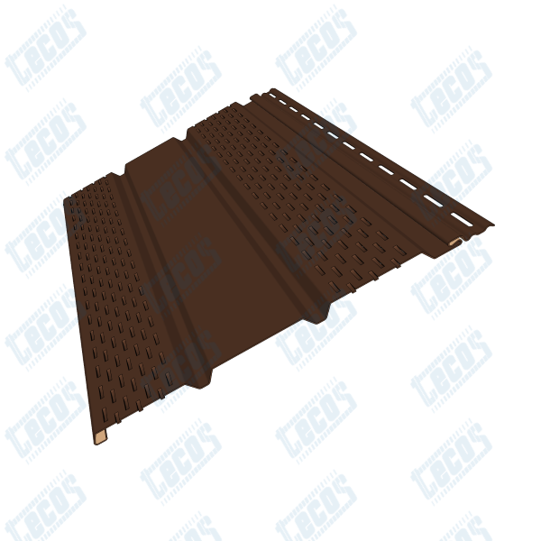 Софит к сайдингу ПЕРФОРАЦИЯ ПО БОКАМ TECOS ТЁМНЫЙ-КАШТАН купить в Воронеже