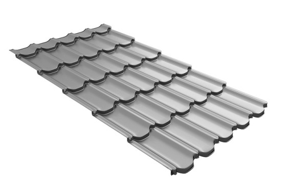 Металлочерепица квинта плюс с 3D резом 0,5 Satin RAL 7004 сигнальный серый купить в Воронеже